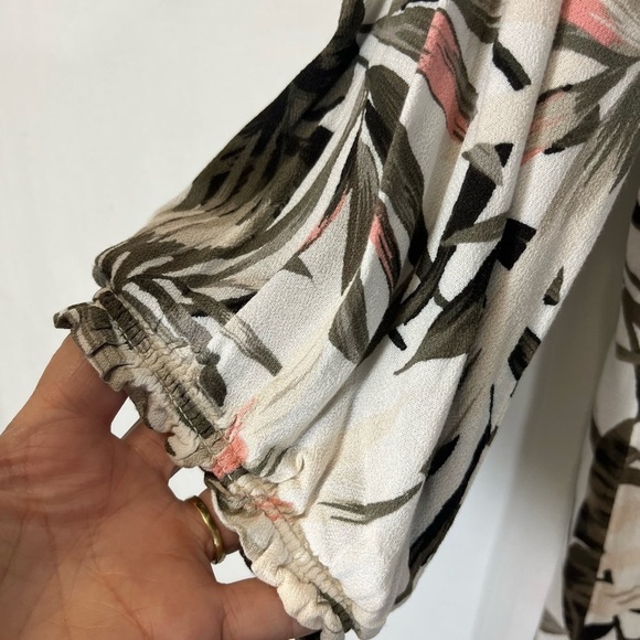 Old Navy Palm Print Faux Cross Over Mini Dress Long Sleeve Plus Size XXL - Picture 3 of 9